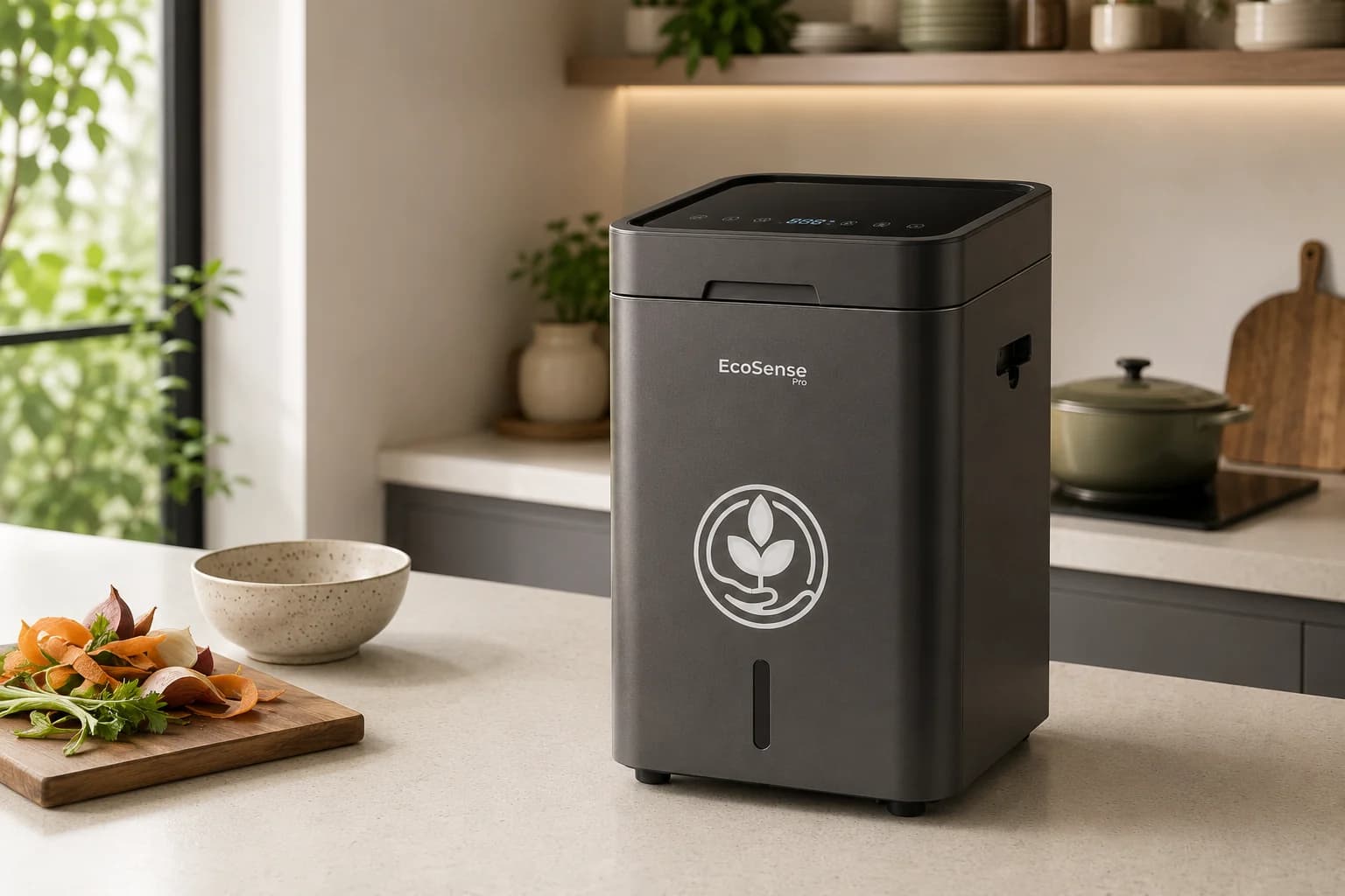 An EcoSense Pro working quietly on a clean kitchen counter