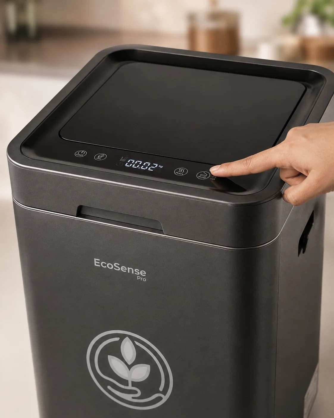 The EcoSense Pro's gloss-black control panel
